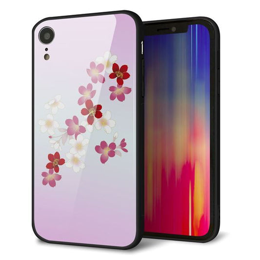 iPhone XR 強化ガラス＆TPUスマホケース ガラプリ【YJ320 桜 和】