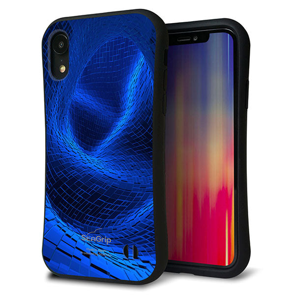 iPhone XR スマホケース 「SEA Grip」 グリップケース Sライン 【1302 ワープブルー】 UV印刷
