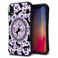 iPhone XR スマホケース 「SEA Grip」 グリップケース Sライン 【AG879 ネコがいっぱいダイヤ柄 パープル】 UV印刷
