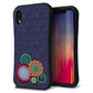 iPhone XR スマホケース 「SEA Grip」 グリップケース Sライン 【KM934 エスニックフラワー デニム】 UV印刷