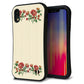 iPhone XR スマホケース 「SEA Grip」 グリップケース Sライン 【KM941 花刺繍風 レッドフラワー オフホワイト 】 UV印刷