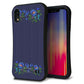 iPhone XR スマホケース 「SEA Grip」 グリップケース Sライン 【KM944 花刺繍風 ブルーフラワー オフホワイト 】 UV印刷