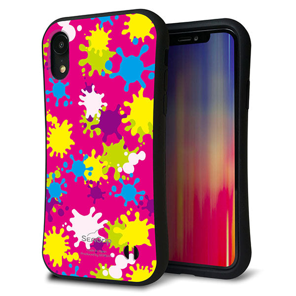 iPhone XR スマホケース 「SEA Grip」 グリップケース Sライン 【MA876 ペイントピンク】 UV印刷