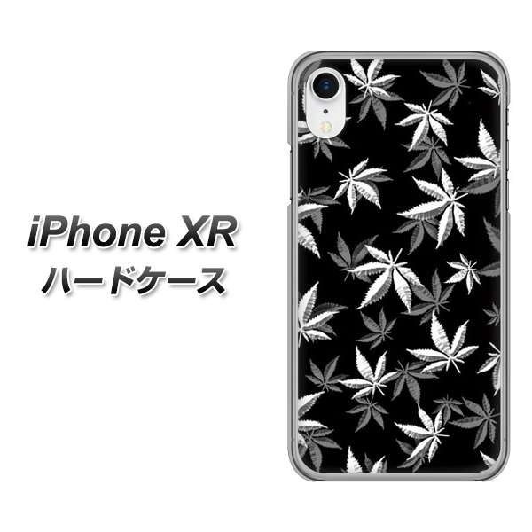 iPhone XR 高画質仕上げ 背面印刷 ハードケース【064 モノトーン大麻ブラック】