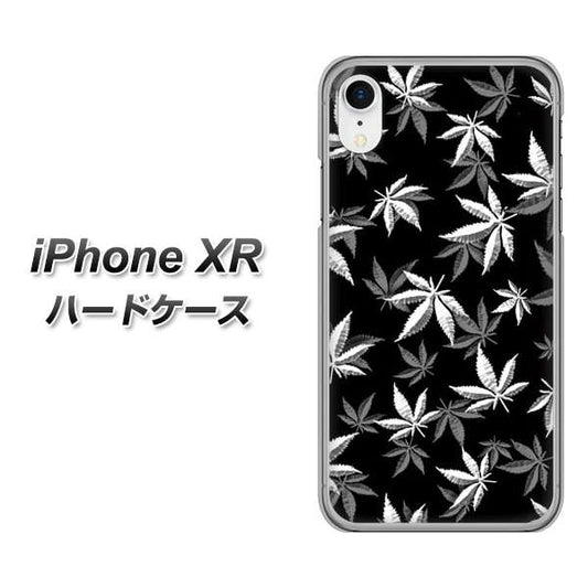 iPhone XR 高画質仕上げ 背面印刷 ハードケース【064 モノトーン大麻ブラック】