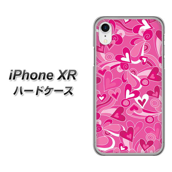 iPhone XR 高画質仕上げ 背面印刷 ハードケース【383 ピンクのハート】