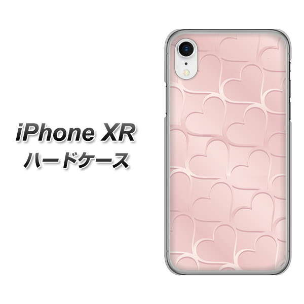 iPhone XR 高画質仕上げ 背面印刷 ハードケース【1340 かくれハート（ローズピンク）】
