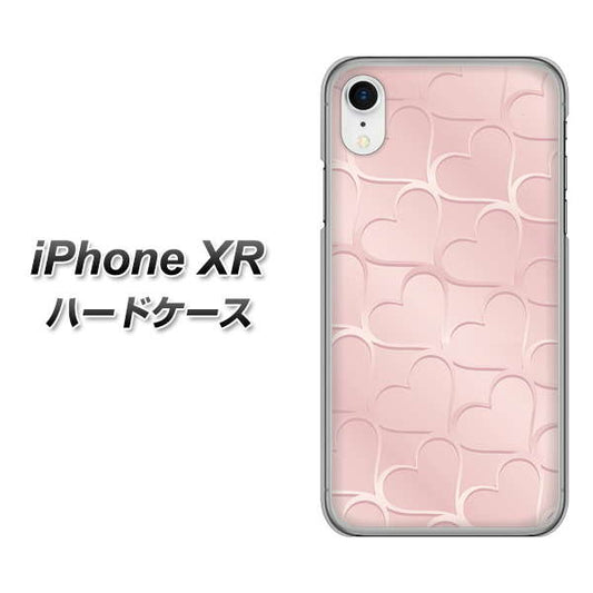 iPhone XR 高画質仕上げ 背面印刷 ハードケース【1340 かくれハート（ローズピンク）】