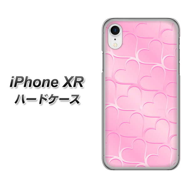 iPhone XR 高画質仕上げ 背面印刷 ハードケース【1342 かくれハート（ピンク）】