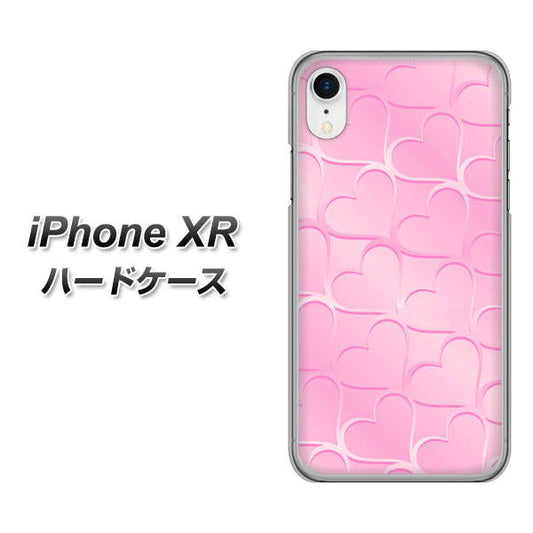 iPhone XR 高画質仕上げ 背面印刷 ハードケース【1342 かくれハート（ピンク）】