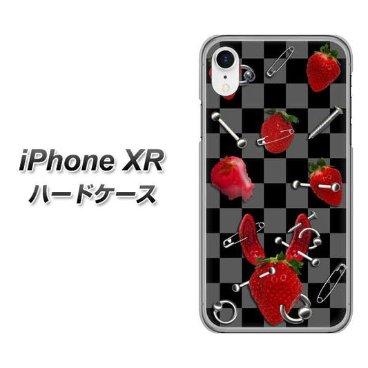iPhone XR 高画質仕上げ 背面印刷 ハードケース【AG833 苺パンク（黒）】