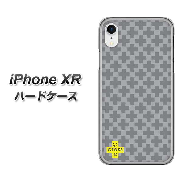 iPhone XR 高画質仕上げ 背面印刷 ハードケース【IB900  クロスドット_グレー】