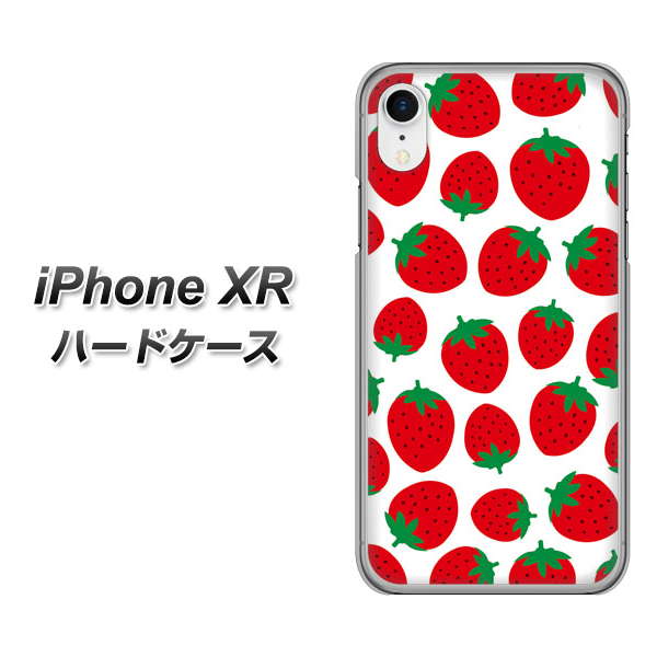 iPhone XR 高画質仕上げ 背面印刷 ハードケース【SC811 小さいイチゴ模様 レッド】