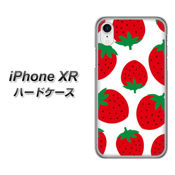 iPhone XR 高画質仕上げ 背面印刷 ハードケース【SC818 大きいイチゴ模様レッド】
