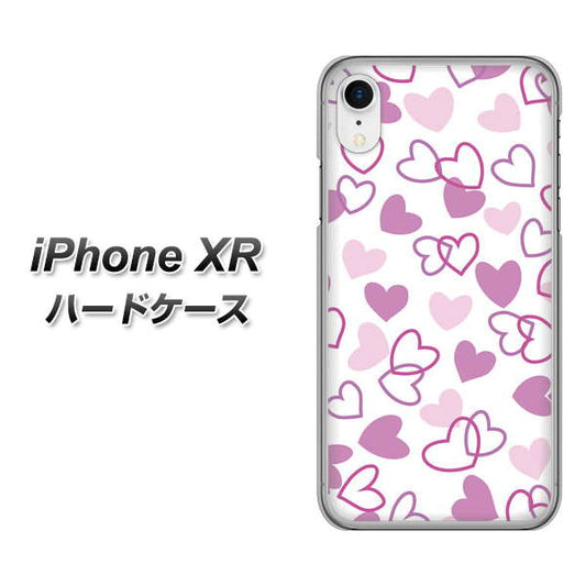 iPhone XR 高画質仕上げ 背面印刷 ハードケース【VA928 ハートがいっぱい パープル】
