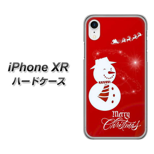 iPhone XR 高画質仕上げ 背面印刷 ハードケース【XA802 ウインク雪だるま】