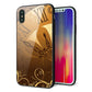 iPhone XS 強化ガラス＆TPUスマホケース ガラプリ【185 時を刻む針】