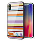 iPhone XS 強化ガラス＆TPUスマホケース ガラプリ【YA887 ストライプネコ01】