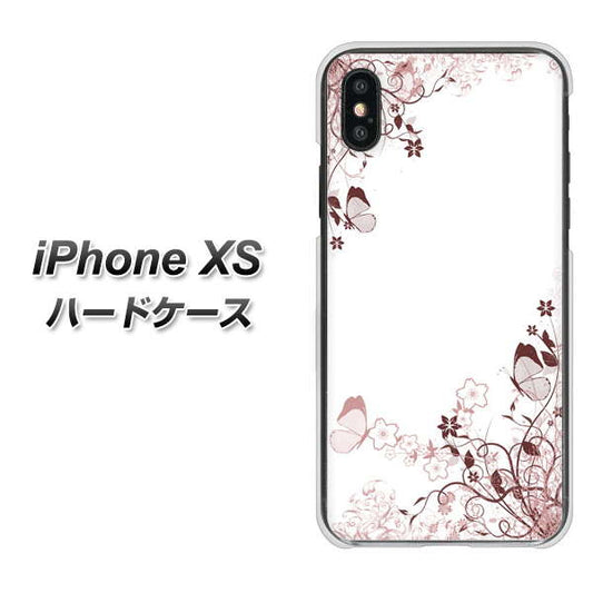 iPhone XS 高画質仕上げ 背面印刷 ハードケース【142 桔梗と桜と蝶】