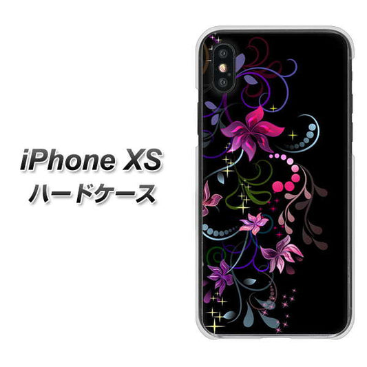 iPhone XS 高画質仕上げ 背面印刷 ハードケース【263 闇に浮かぶ華】