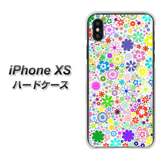 iPhone XS 高画質仕上げ 背面印刷 ハードケース【308 フラワーミックス】