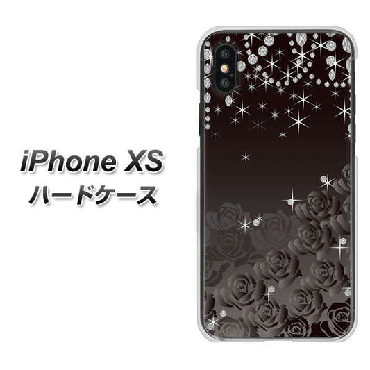 iPhone XS 高画質仕上げ 背面印刷 ハードケース【327 薔薇とダイヤモンド】