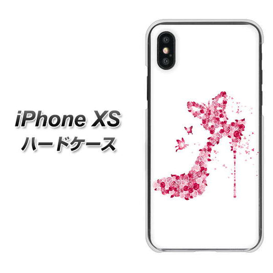 iPhone XS 高画質仕上げ 背面印刷 ハードケース【387 薔薇のハイヒール】