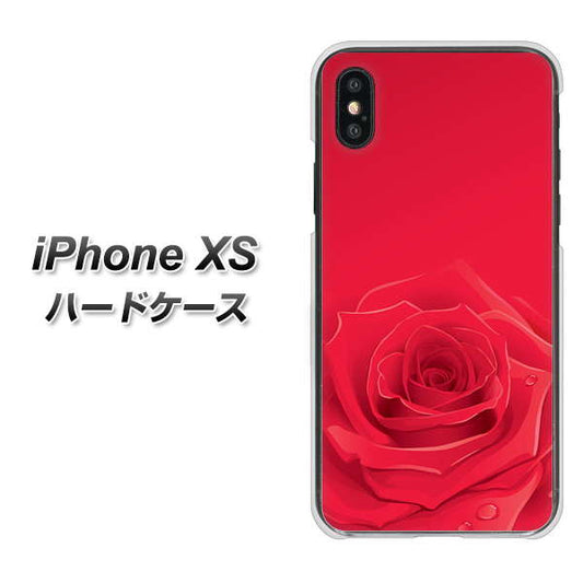 iPhone XS 高画質仕上げ 背面印刷 ハードケース【395 赤いバラ】