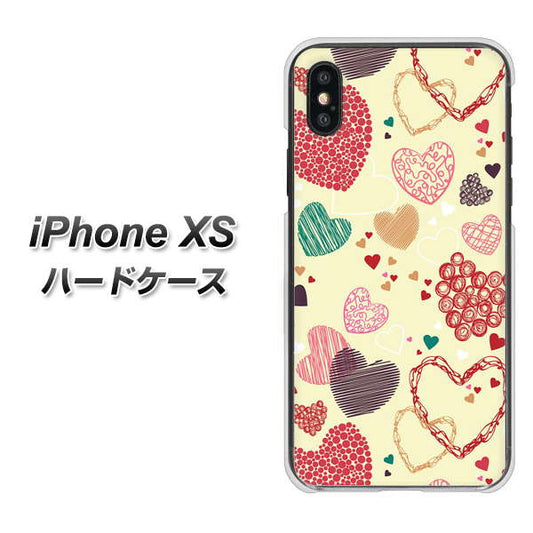 iPhone XS 高画質仕上げ 背面印刷 ハードケース【480 素朴なハート】