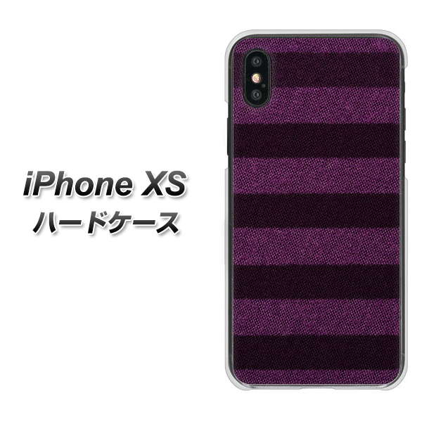 iPhone XS 高画質仕上げ 背面印刷 ハードケース【533 極太ボーダーPR&NV】