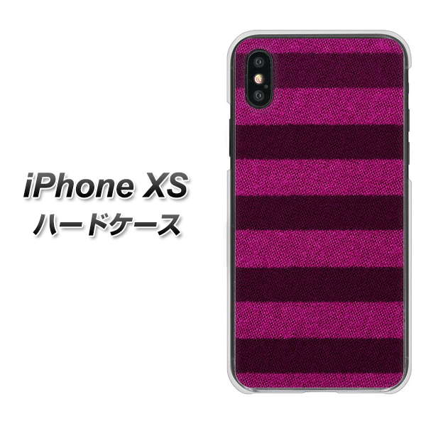 iPhone XS 高画質仕上げ 背面印刷 ハードケース【534 極太ボーダーPK&NV】