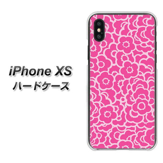 iPhone XS 高画質仕上げ 背面印刷 ハードケース【716 ピンクフラワー】