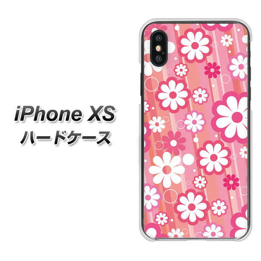 iPhone XS 高画質仕上げ 背面印刷 ハードケース【751 マーガレット（ピンク系）】