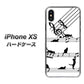 iPhone XS 高画質仕上げ 背面印刷 ハードケース【1112 音符とじゃれるネコ2】