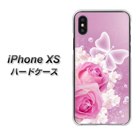 iPhone XS 高画質仕上げ 背面印刷 ハードケース【1166 ローズロマンス】