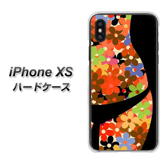 iPhone XS 高画質仕上げ 背面印刷 ハードケース【1258 フラワーボディ】