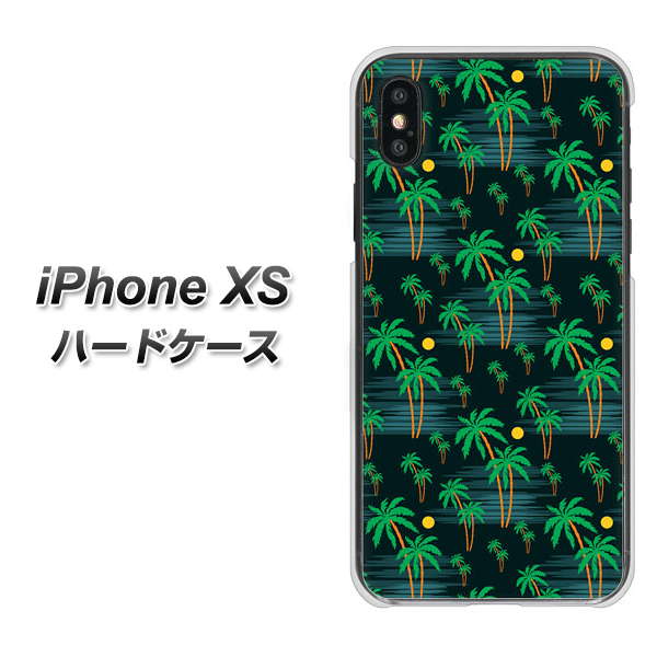 iPhone XS 高画質仕上げ 背面印刷 ハードケース【1315 月夜とヤシ】
