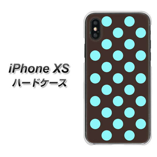 iPhone XS 高画質仕上げ 背面印刷 ハードケース【1352 シンプルビッグ水色茶】