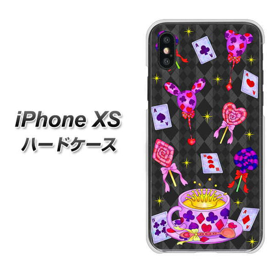 iPhone XS 高画質仕上げ 背面印刷 ハードケース【AG818 トランプティー（黒）】