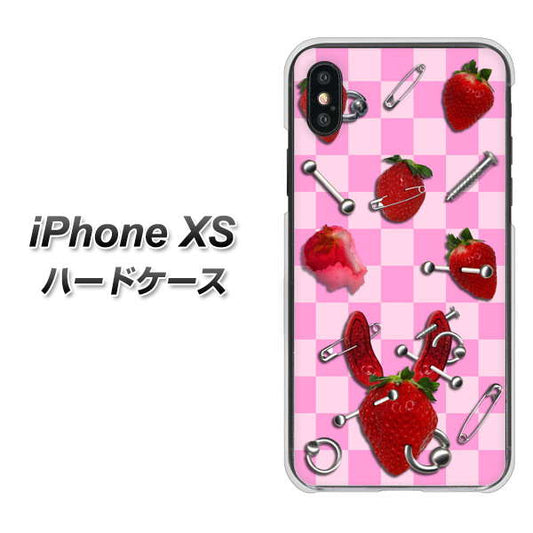 iPhone XS 高画質仕上げ 背面印刷 ハードケース【AG832 苺パンク（ピンク）】