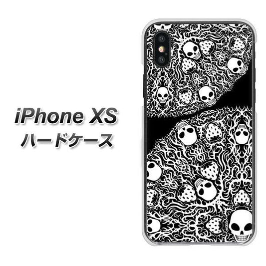 iPhone XS 高画質仕上げ 背面印刷 ハードケース【AG834 苺骸骨曼荼羅（黒）】