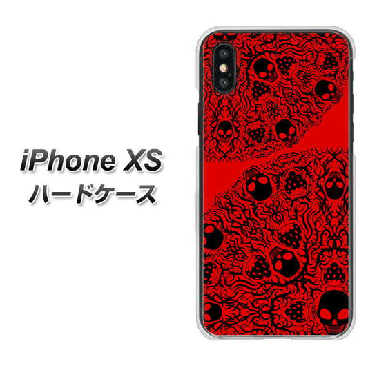 iPhone XS 高画質仕上げ 背面印刷 ハードケース【AG835 苺骸骨曼荼羅（赤）】