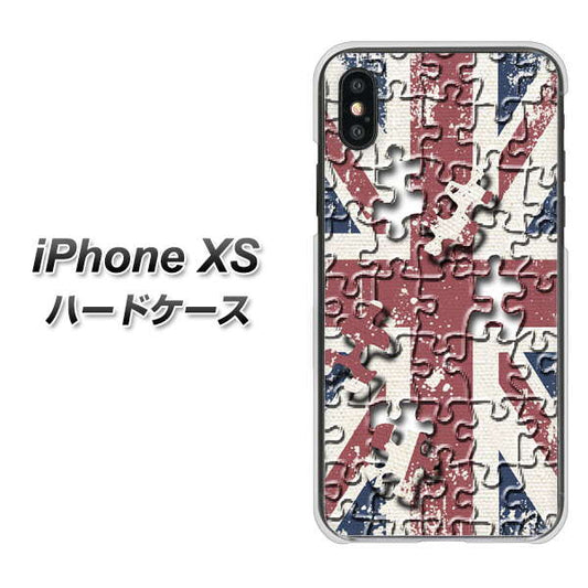 iPhone XS 高画質仕上げ 背面印刷 ハードケース【EK803 ユニオンジャックパズル】