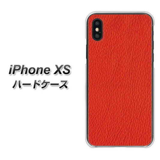 iPhone XS 高画質仕上げ 背面印刷 ハードケース【EK852 レザー風レッド】