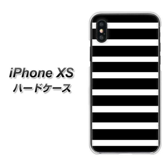 iPhone XS 高画質仕上げ 背面印刷 ハードケース【EK879 ボーダーブラック（L）】