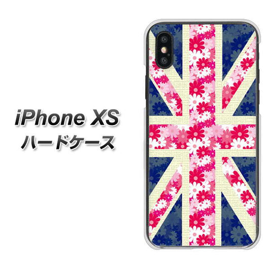 iPhone XS 高画質仕上げ 背面印刷 ハードケース【EK894 ユニオンジャックフラワー】