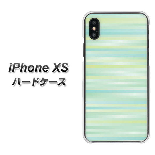iPhone XS 高画質仕上げ 背面印刷 ハードケース【IB908 グラデーションボーダー_グリーン】