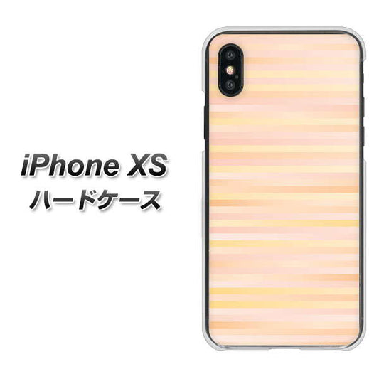 iPhone XS 高画質仕上げ 背面印刷 ハードケース【IB909 グラデーションボーダー_オレンジ】