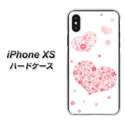 iPhone XS 高画質仕上げ 背面印刷 ハードケース【SC824 ピンクのハート】