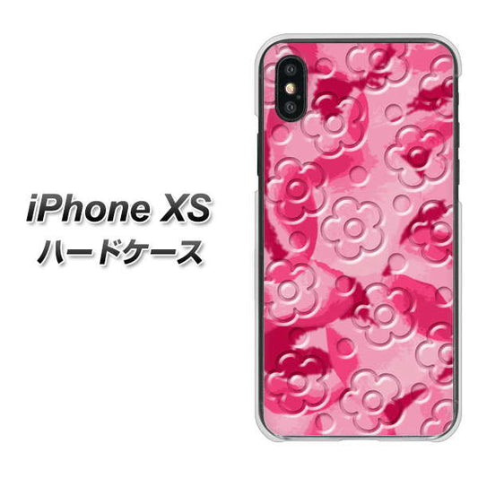 iPhone XS 高画質仕上げ 背面印刷 ハードケース【SC847 フラワーヴェルニ花濃いピンク（ローズアンディアン）】